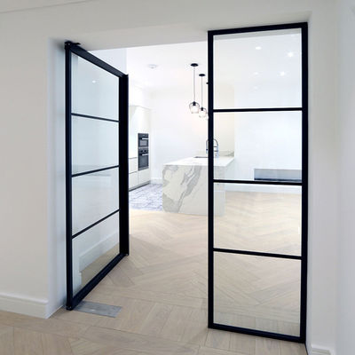 발코니 두 개의 잎 알루미늄 캐시먼트 문 laminated 온화 유리