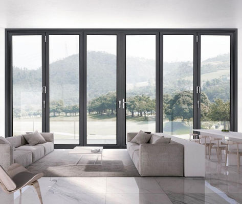 커스터마이징 하우스 알루미늄 폴딩 도어 잠금 손잡이와 함께 가루 된 유리