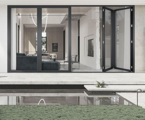 부식 저항 알루미늄 접기 문 열 틈 슬림 라인 알루미늄 쌍 접기 문