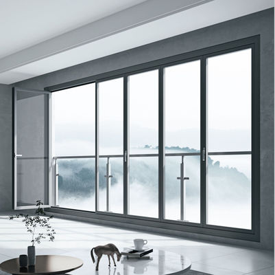 매끄러운 접는 회색 알루미늄 양중장 문 사용자 정의 허리케인 저항