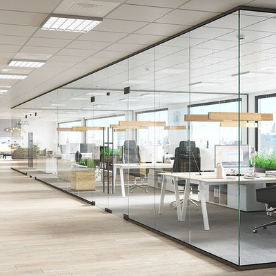 소음 격리 사무실 유리 분단 벽 가루 코팅 알루미늄 프로파일 문