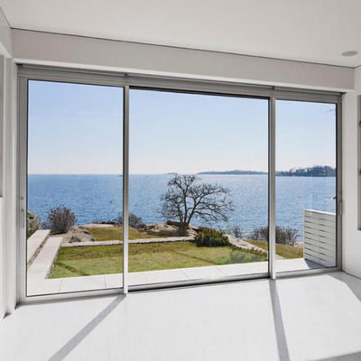 슬림 라이트 프로필 알루미늄 슬라이딩 도어 템퍼드 클리어 글래스로 교체