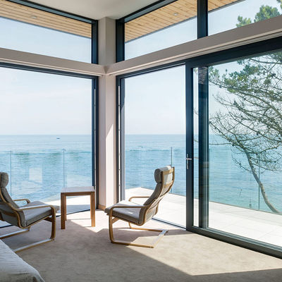 소음 감축 알루미늄 슬라이딩 도어 단열 유리 3 미터 알루미늄 슬라이딩 도어