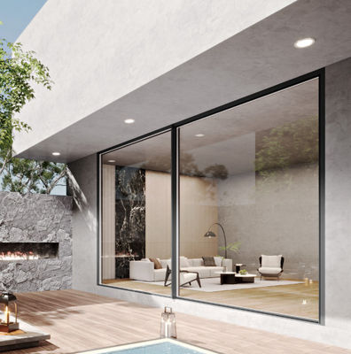 템퍼드 글래스 슬림 알루미늄 슬라이딩 도어 안전 다점 잠금