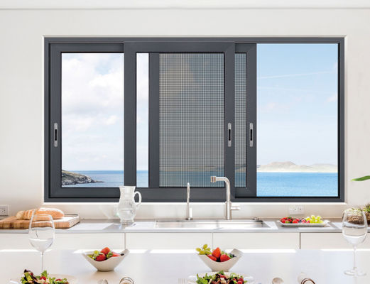 외관 허리케인 내성 슬림라인 알루미늄 슬라이딩 도어 플루오르 탄소 분사