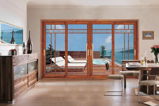 이중 유리 알루미늄 슬라이딩 도어 허리케인 저항 멀티 슬라이드 유리 도어