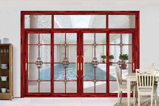이중 유리 알루미늄 슬라이딩 도어 허리케인 저항 멀티 슬라이드 유리 도어