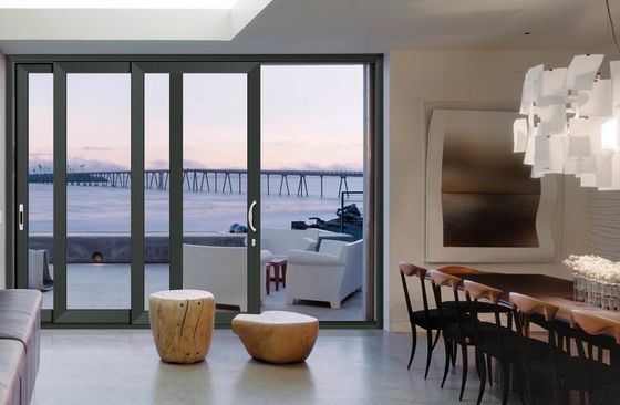 맞춤형 큰 슬라이딩 유리 Patio 문 파우더 코팅 알루미늄 프레임