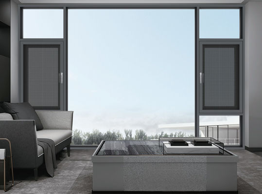 에너지 절감 알루미늄 스윙 윈도우 온화 유리 외부 캐시먼트 윈도우