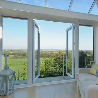 상업용 단열 알루미늄 이중 스윙 도어 파우더 코팅 표면