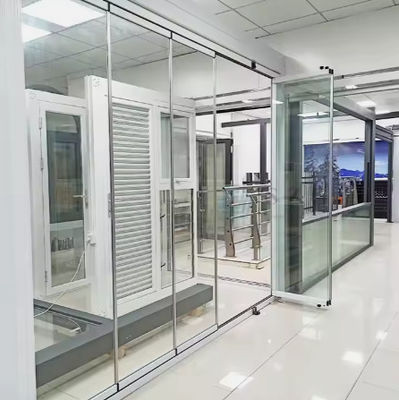 외관 알루미늄 접기 문 프레임 없는 템퍼드 바이플플리딩 유리 문