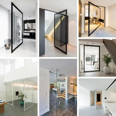 알루미늄 합금 프레임 없는 유리 회전 문