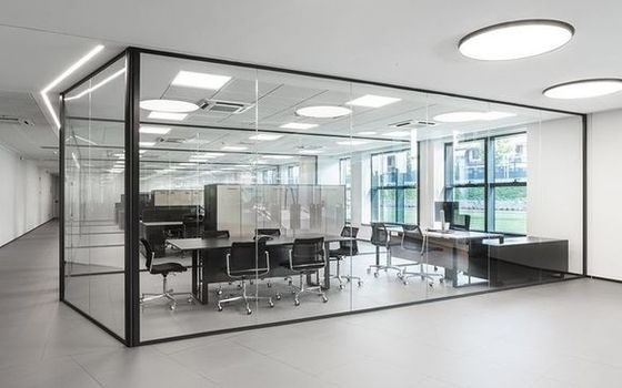 현대 디자인 유리 파티션 벽 소리 차단 상용 유리 파티션