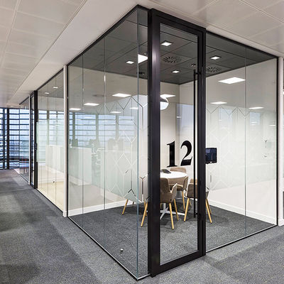 소음 격리 사무실 유리 분단 벽 가루 코팅 알루미늄 프로파일 문