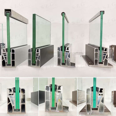 커스터마이징 가능한 12mm 알루미늄 U 채널 유리 릴링 304 SS 핸들레일 프레임 없는 유리 발루스트라드