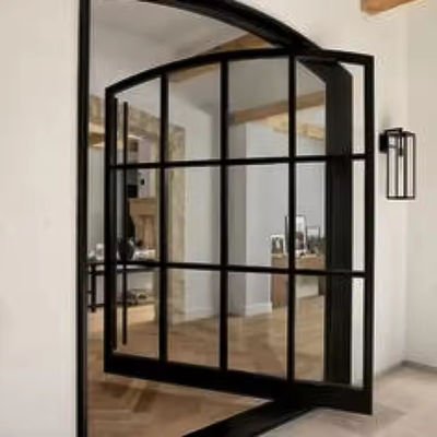 상업용 맑은 유리 앞 회전 철문 철과 알루미늄 그래픽 디자인