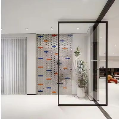 스테인레스 스틸 내부 알루미늄 회전 문 맑은 유리와 1.8mm 프레임 두께