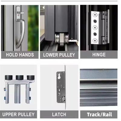 고온 유리 및 맞춤형 유리 두께와 함께 현대 스타일 알루미늄 접기 창문