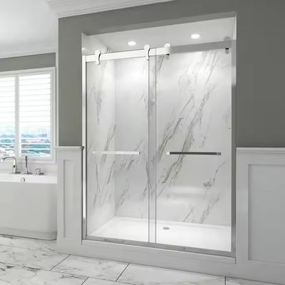 방수 및 방열 스테인레스 스틸 프레임과 유리로 슬라이딩 샤워 문