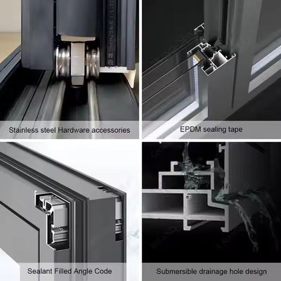 튼튼한 흰색 프레임 알루미늄 유리 접이식 파티오 슬라이딩 도어