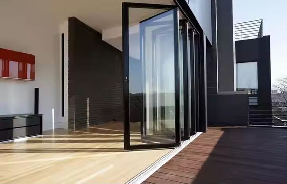 외관 아코디온 입구 접기 문 알루미늄 유리 접기 문