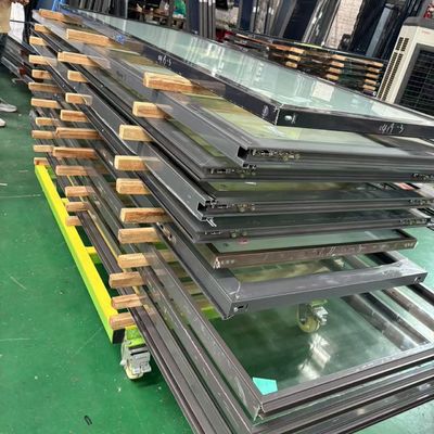 이중 유리 투명한 유리 문 중량 용량 열 격리 된 두 번 접는 문