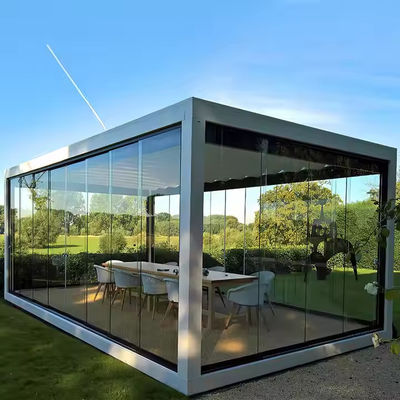 프레임리스 슬라이딩 폴딩 강화 유리 도어 커튼, 발코니 파티션 도어