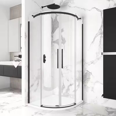욕실용 측면 슬라이딩 유리 파티션 알루미늄 유리 스테인리스 스틸 워크인 샤워실