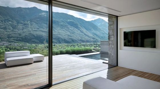 스테인리스 스틸 하드웨어와 강화 된 프레임과 함께 현대 간단한 알루미늄 슬라이딩 도어