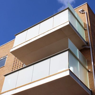 Aluminum Flat Curved Frameless Building Glass Panel Balcony Balustrade Handrail System