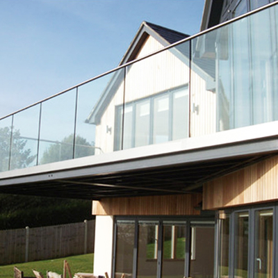 Glass Balustrade Handrail Railing System With 12 Aluminum U-Channels Profile