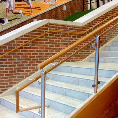 프레임이없는 온화 유리 패널 계단 경수 조정 가능한 디자인 아크 잡기 클램프 304 316 장착